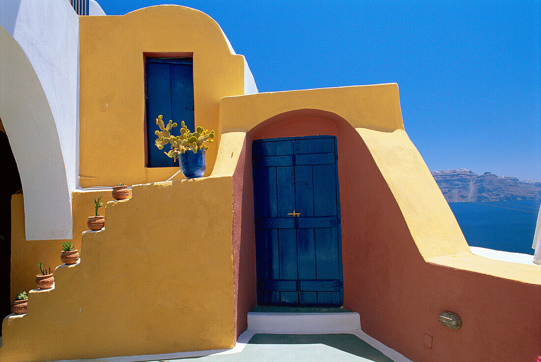 Colourful Architectural Detail, Oia, Santorini Island, Greek Islands