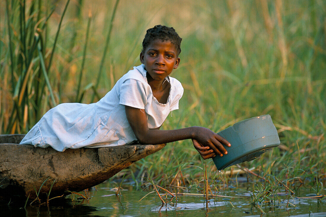 Zambian Girl, River Zambezi, Zambia