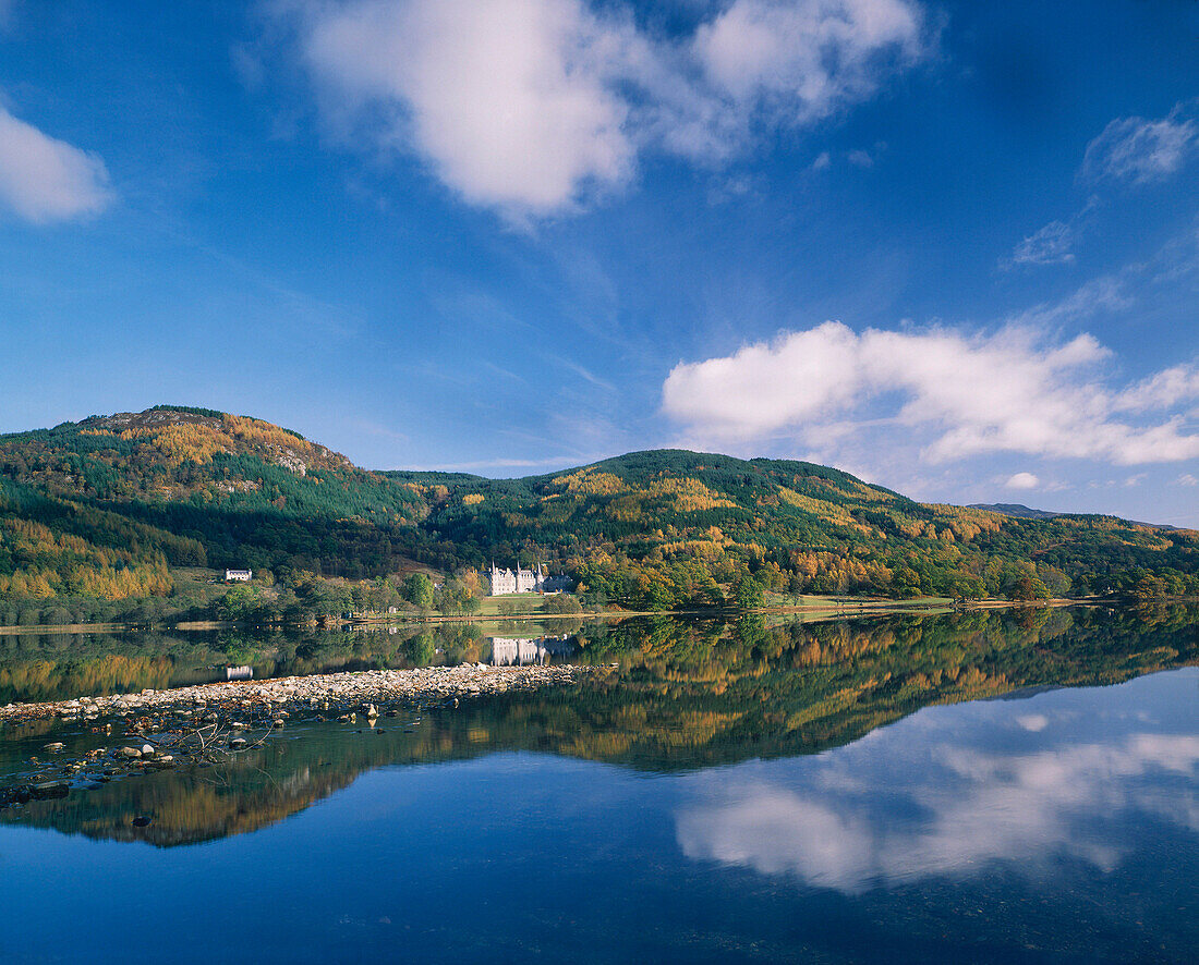 Loch View in Autumn, Loch Achray, Central, UK, Scotland