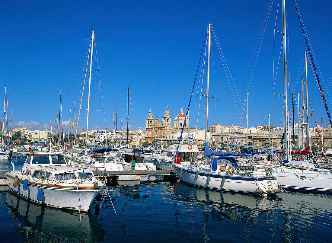 Marina View to St. Joseph's, Msida Creek Marina, Malta, Maltese Islands