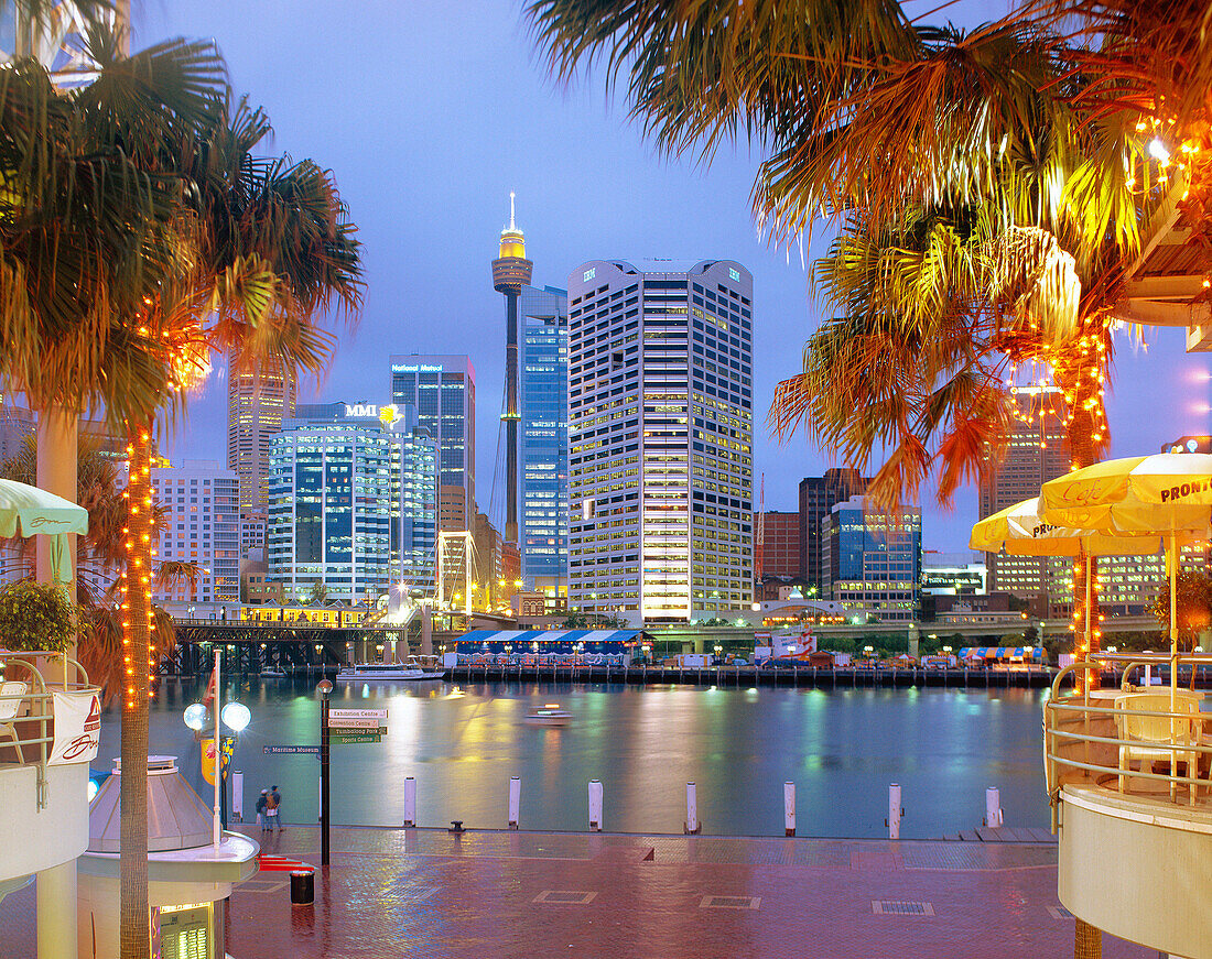 Darling Harbour at Dusk, Sydney, New South Wales, Australia
