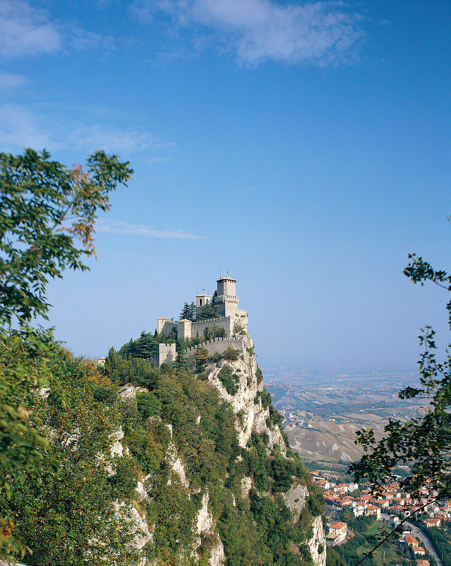 Hilltop Castle & Landscape, San Marino, Emilia-Romagna, Italy