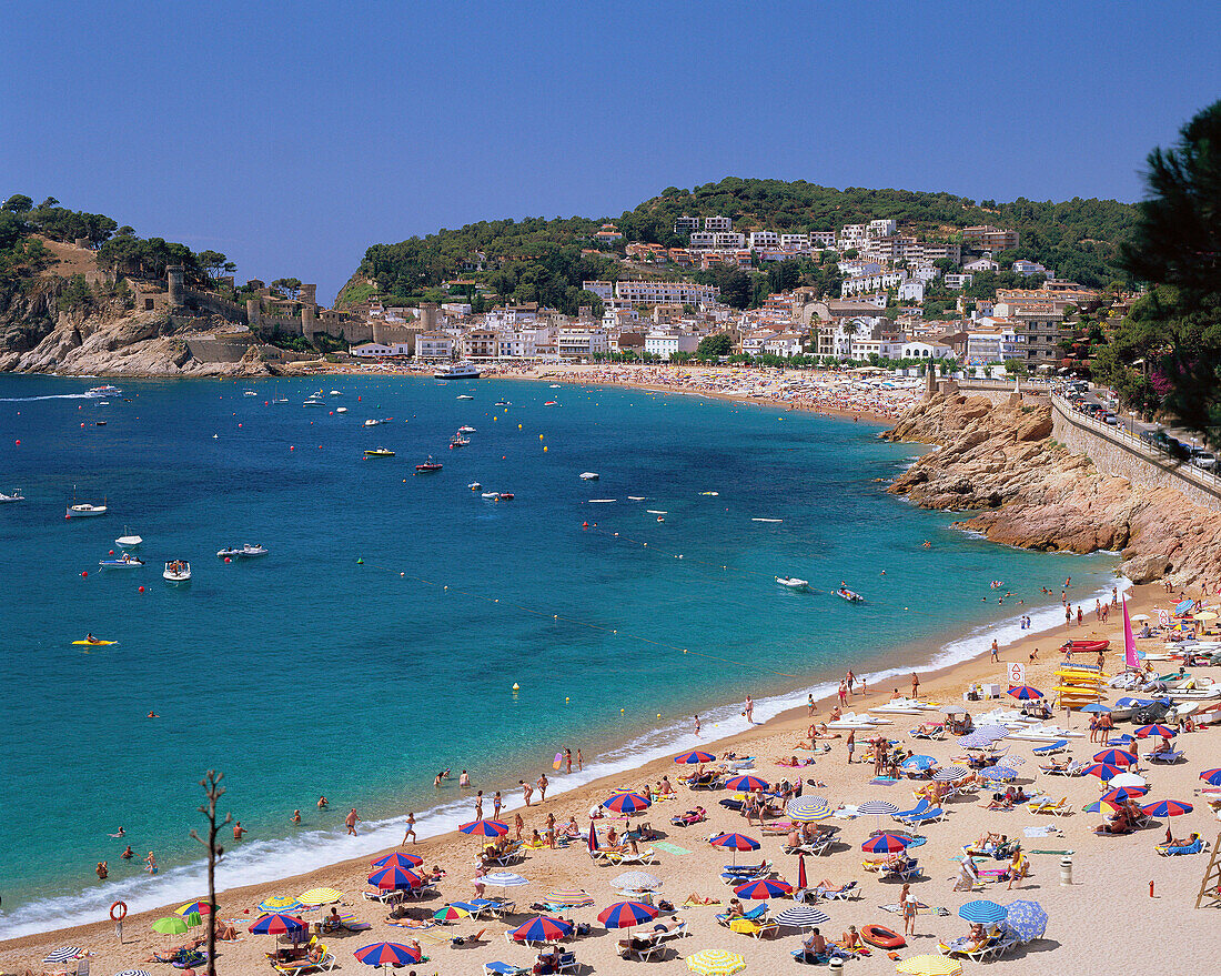 Mar Menuda Beach Scene, Tossa De Mar, Costa Brava, Spain