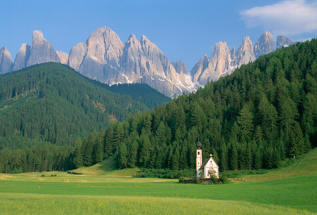 Chapel of San Giovanni, Dolomites, Val Di Funes, Trentino-Alto Adige, Italy