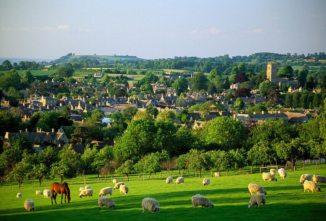 Village Overview, Chipping Campden, Gloucestershire, UK, England