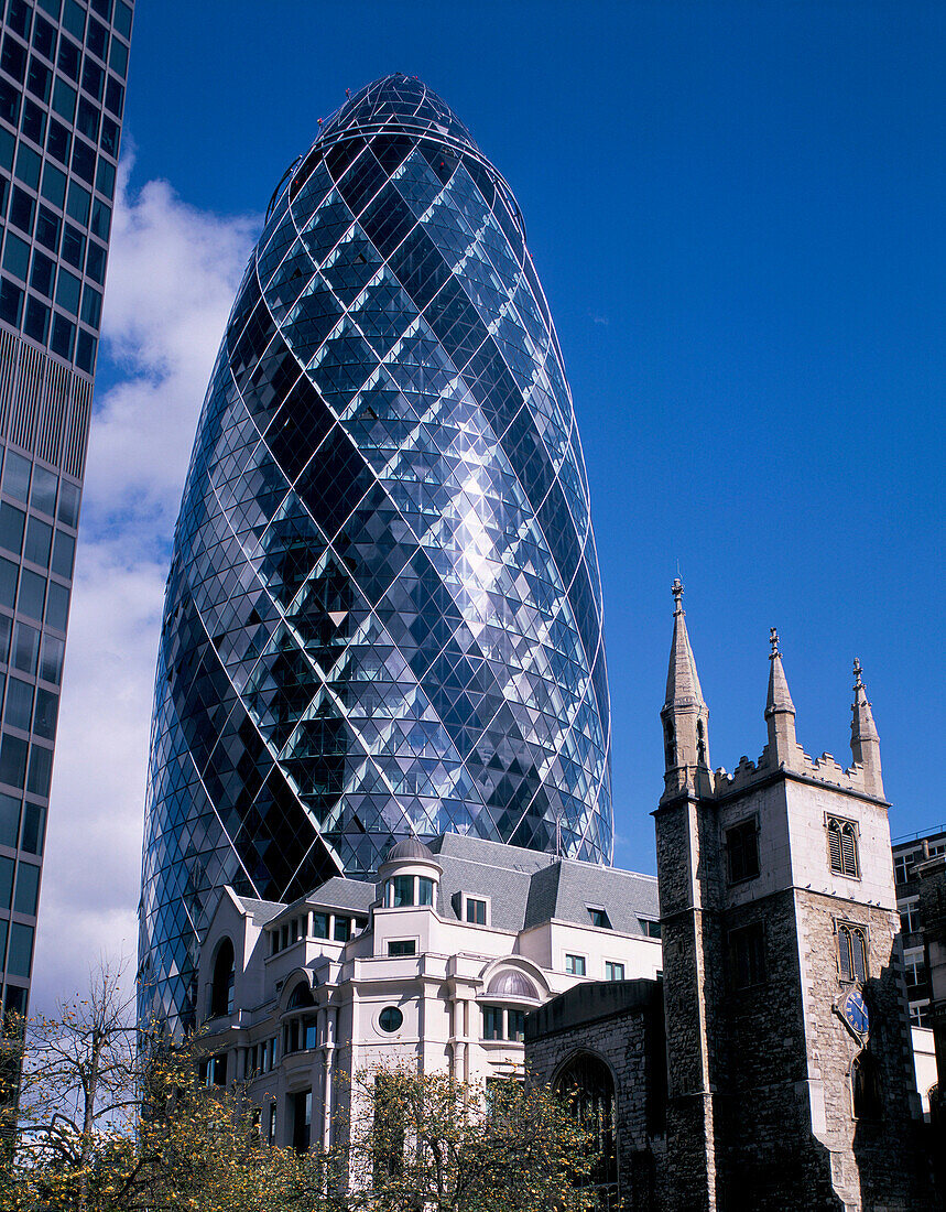 Swiss Re Building, the Gherkin, London, UK, England