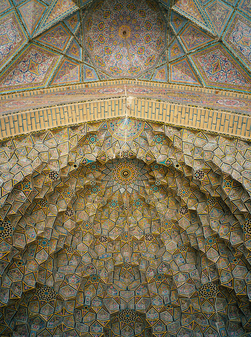 Nasir-al Molk Mosque, Muqarnas Vault (detail), Shiraz, Iran
