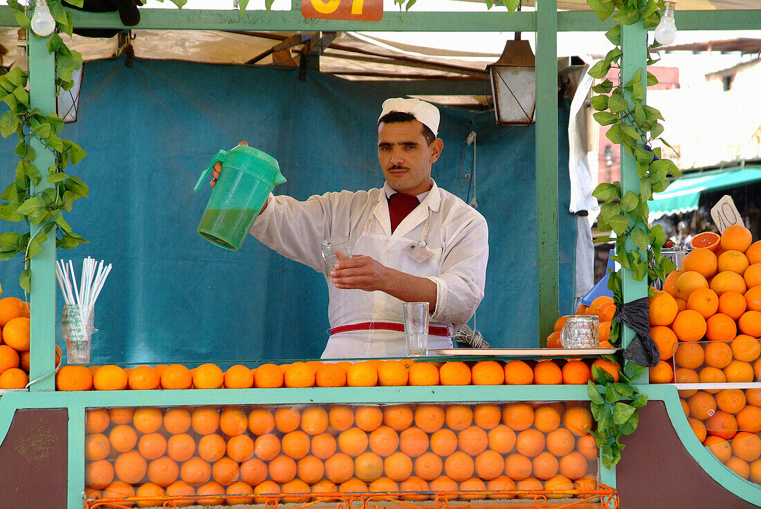 Orange juice seller, Marrakesh, Morocco