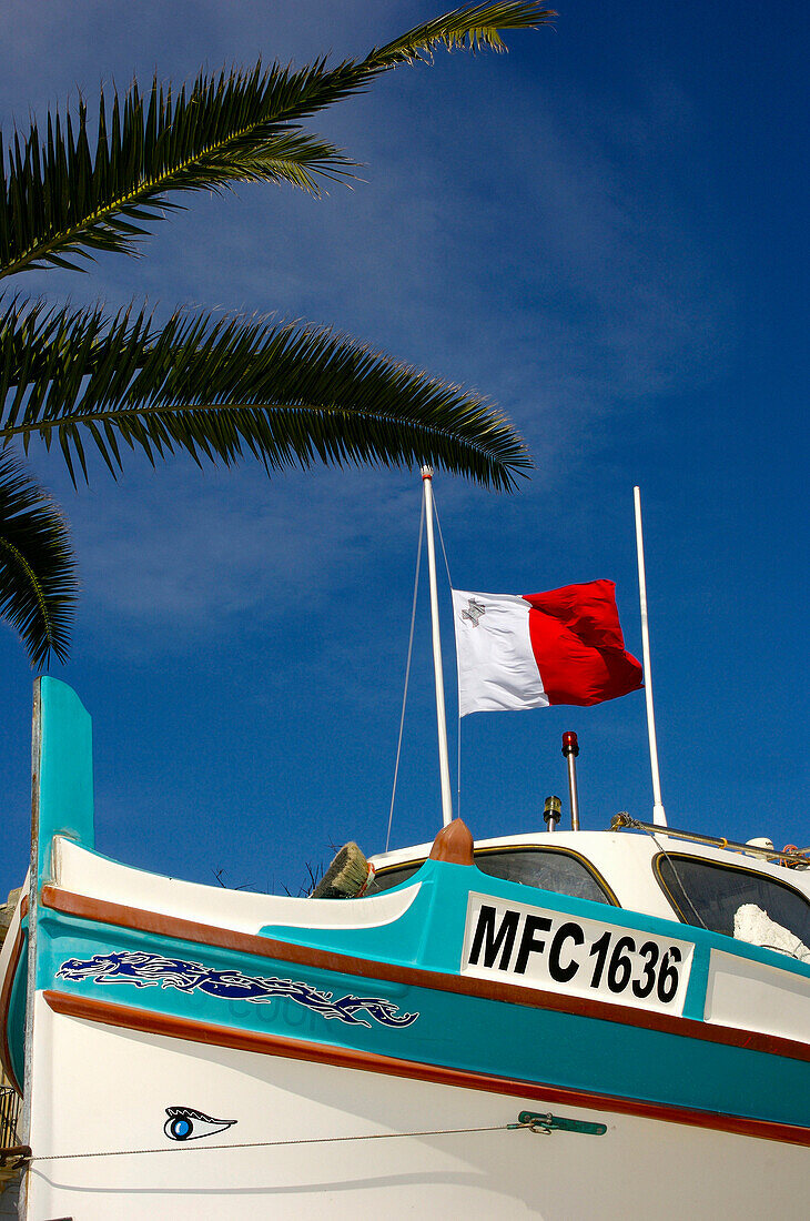 Luzzu fishing boat, Marsaxlokk, Malta, Maltese Islands