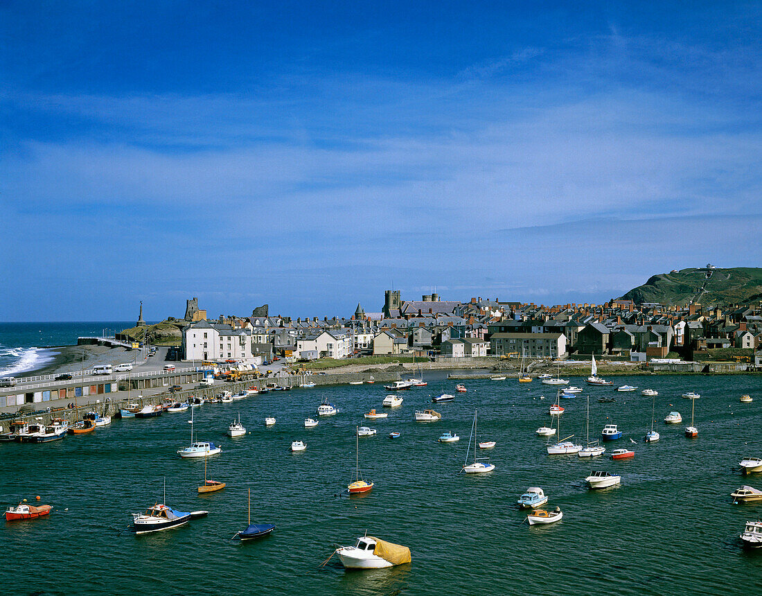 View over the harbour, Aberystwyth, Gwynedd, UK, Wales