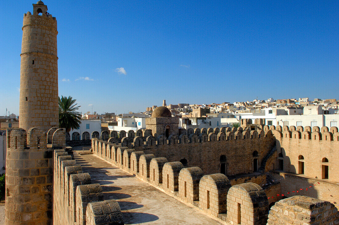 The Ribat of Sousse, battlements and watchtower, Sousse, The Sahel, Tunisia