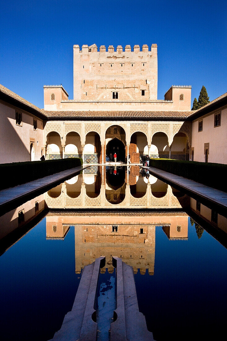 The Alhambra, Court of the Myrtles, Granada, Andalucia, Spain