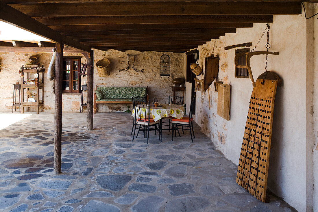 Innenhof eines Ferienhauses, Casa Rural, Agroturismo La Gayria, Tiscamanita, Fuerteventura, Kanarische Inseln, Spanien, Europa