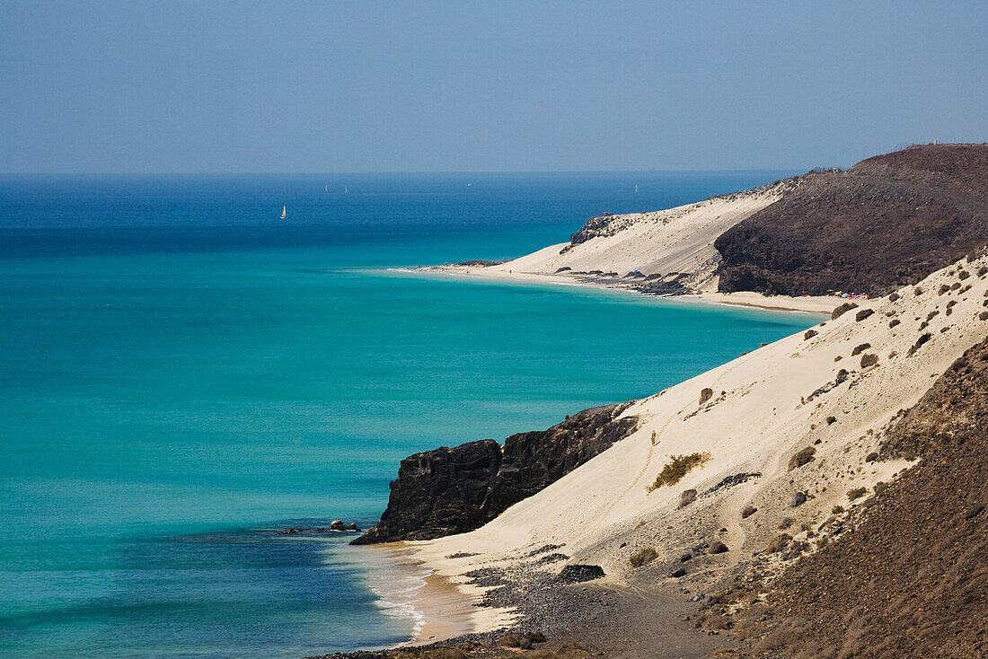 Sandstrand im Sonnenlicht, Jandia Halbinsel, Fuerteventura, Kanarische Inseln, Spanien, Europa