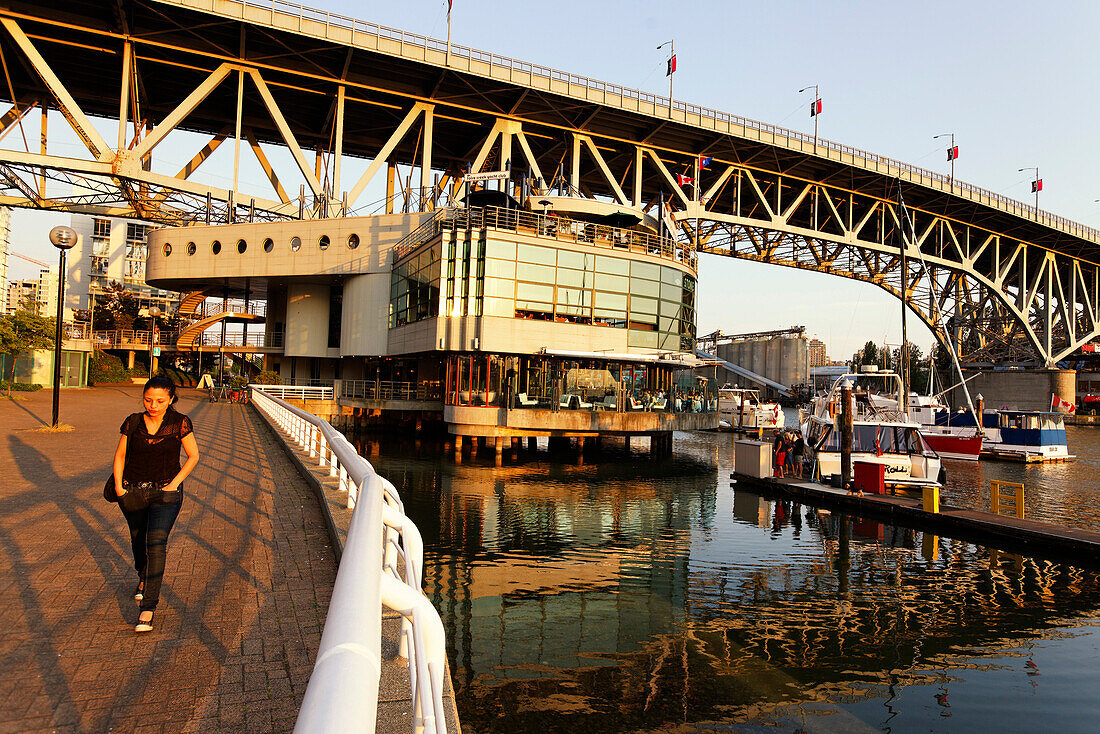 False Creek, Jachtclub, Marina, HG Granville Bridge, Vancouver, Kanada, Britisch Kolumbien, Nordamerika
