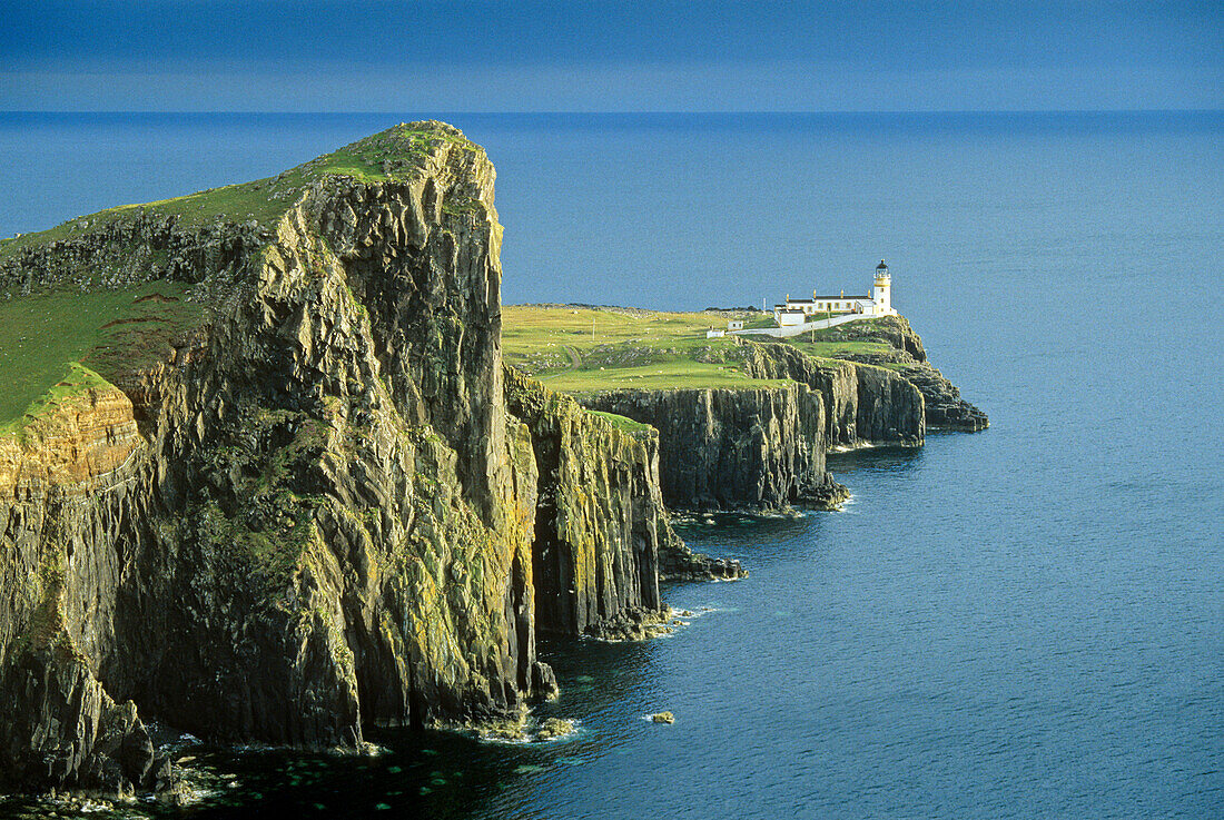 Lighthouse at Neist Point, Skye, Inner Hebrides, Scotland, Great Britain, Europe