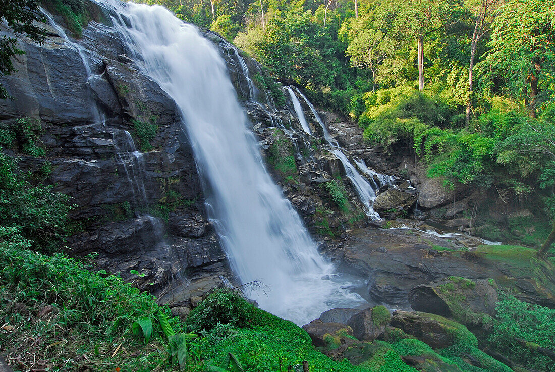 Vachiratan waterfall, Doi Inthanon National Park, Province Chiang Mai, Thailand, Asia