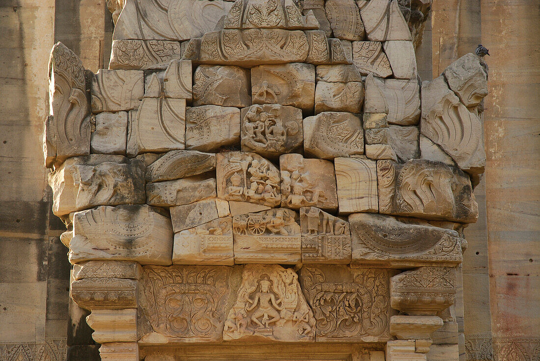 Mandapa with tale from Indian Ramayana epos, Prasat Hin Phimai, Khmer Temple, Province Khorat, Thailand, Asia