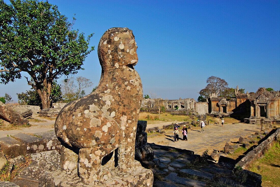 Tempel auf kambodschanischer Seite in den Dongrek Bergen, umstritten zwischen Thailand und Kambodscha, Prasat Khao Phra Wihan bzw. Preah Vihar, kamboschanisch, Asien