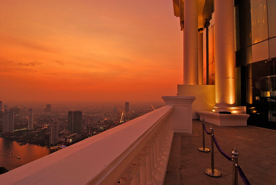 The Dome above Restaurant Sirocco on top of the State Tower with view over Bangkok, Lebua Hotel, Bangkok, Thailand, Asia