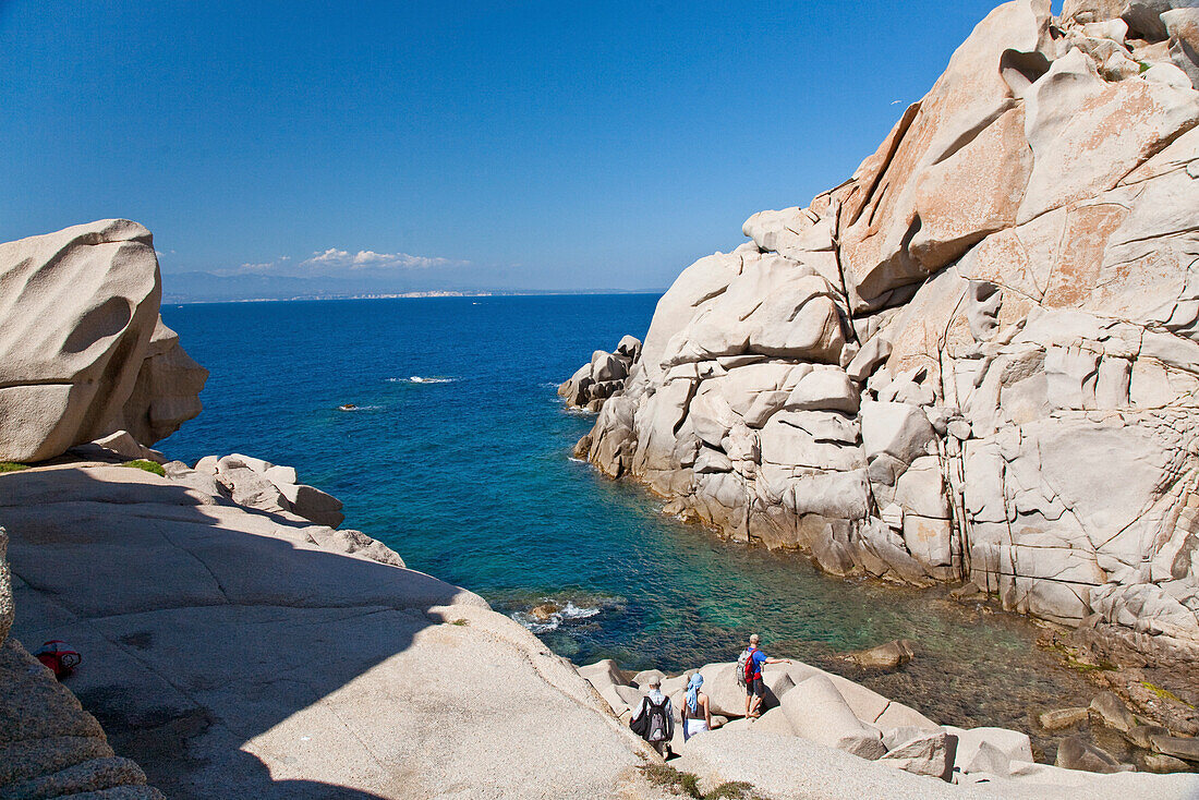 Granitfelsen an der Küste im Sonnenlicht, Capo Testa, Santa Teresa  Gallura, Sardinien, Italien, Europa
