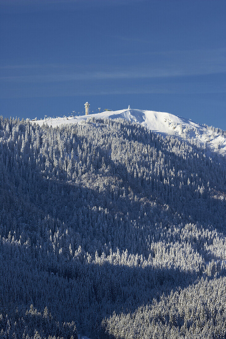Snow covered Feldberg with Seebachtal, Black Forest, Baden-Wurttemberg, Germany
