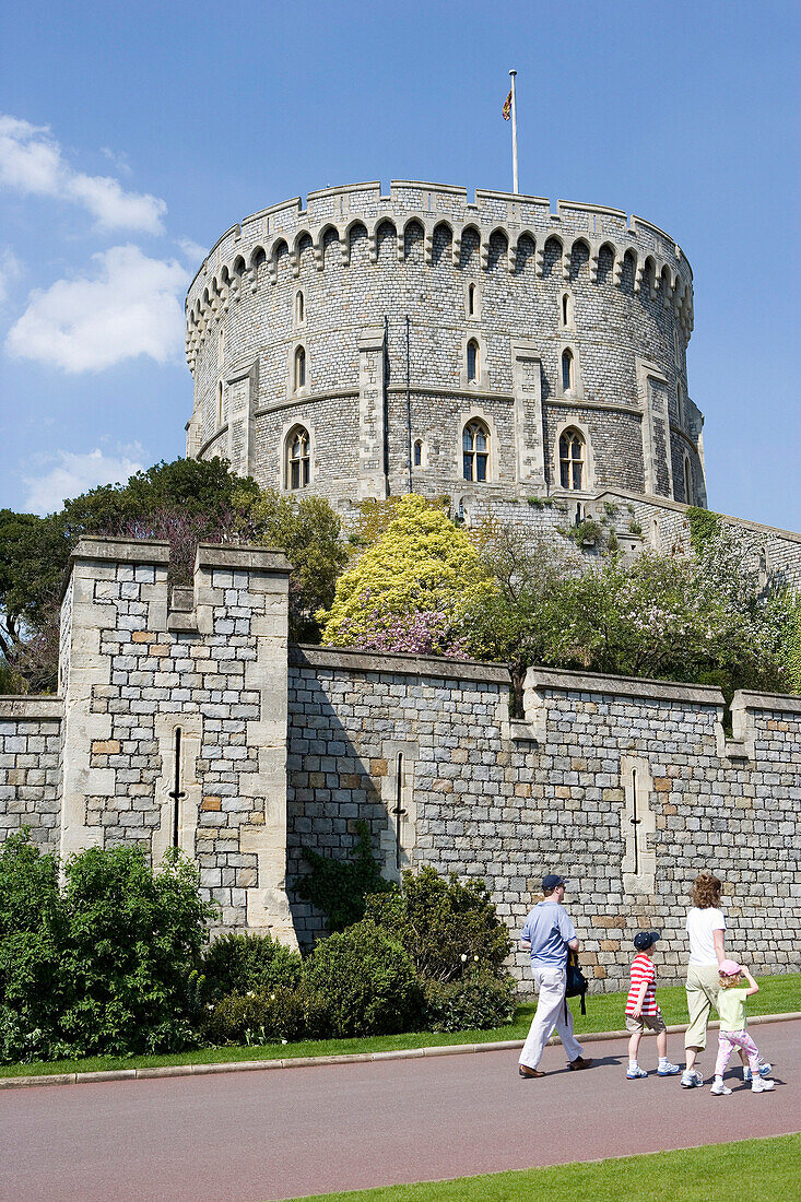 Windsor Castle, the Round Tower, Windsor, Berkshire, UK, England