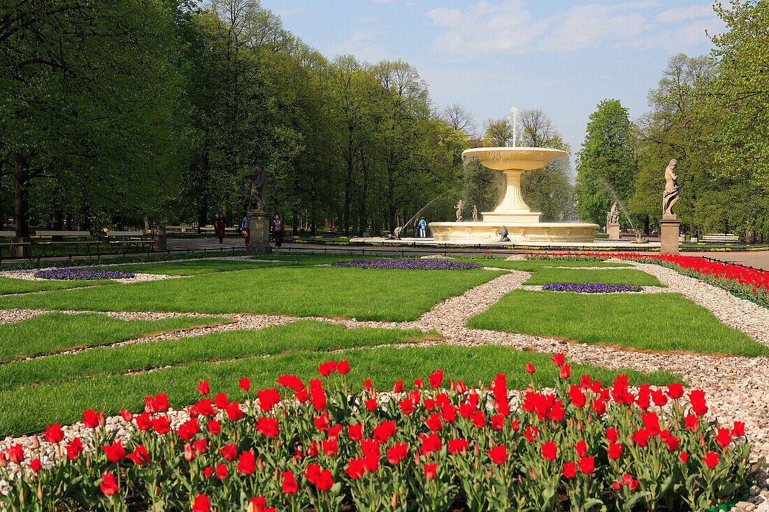 Saxon Gardens in springtime, Warsaw, Poland