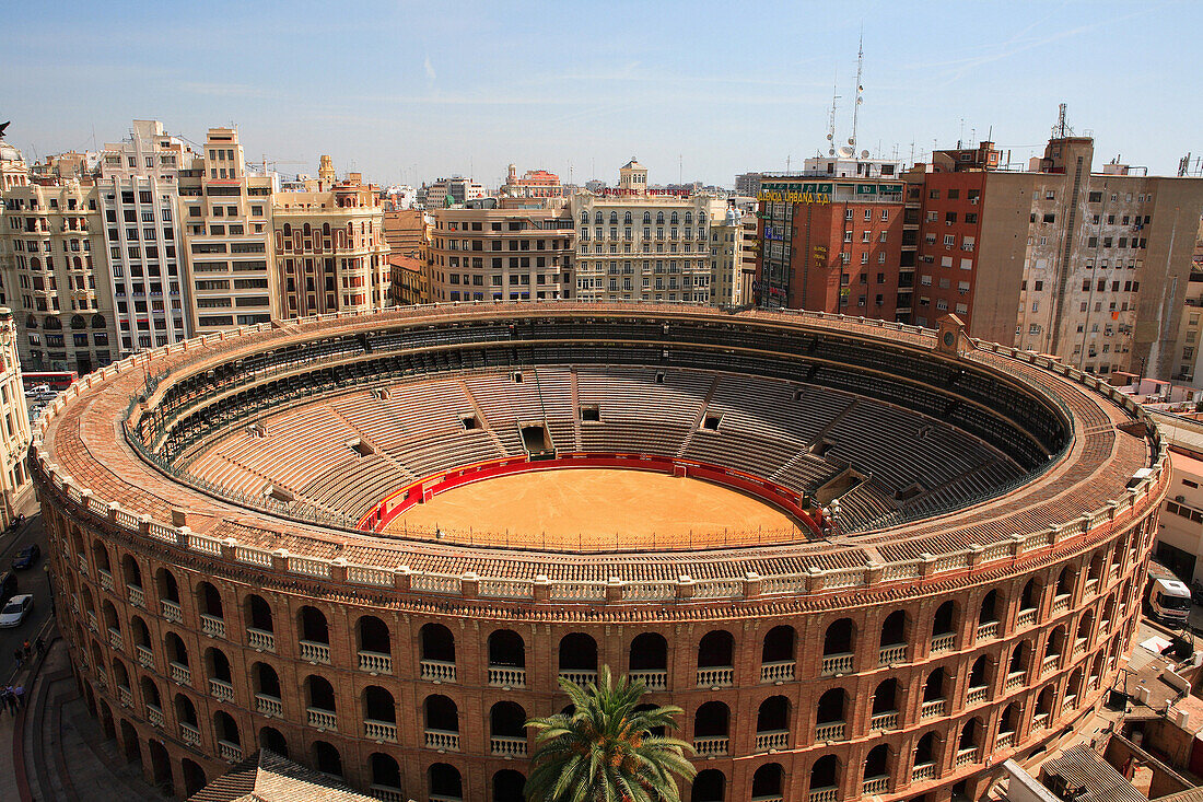 Plaza de Toros, view over bullring, Valencia, Valencia Region, Spain