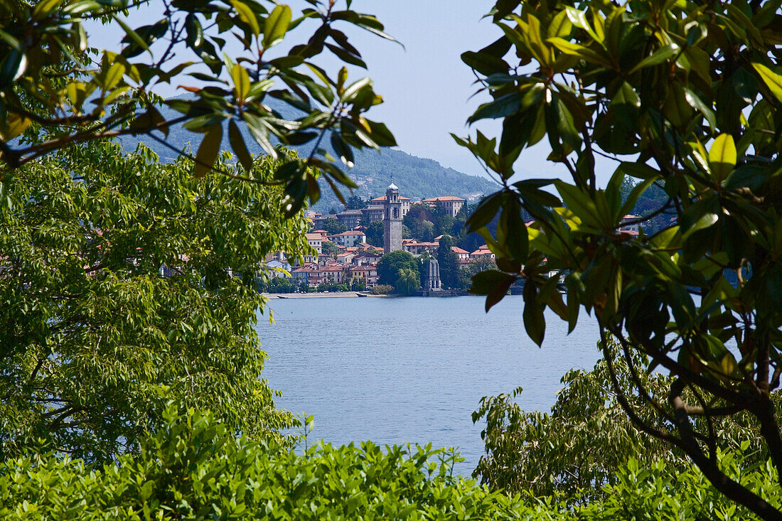 View to Pallanza, Isola Madre, Lombardy, Lake Maggiore, Italy
