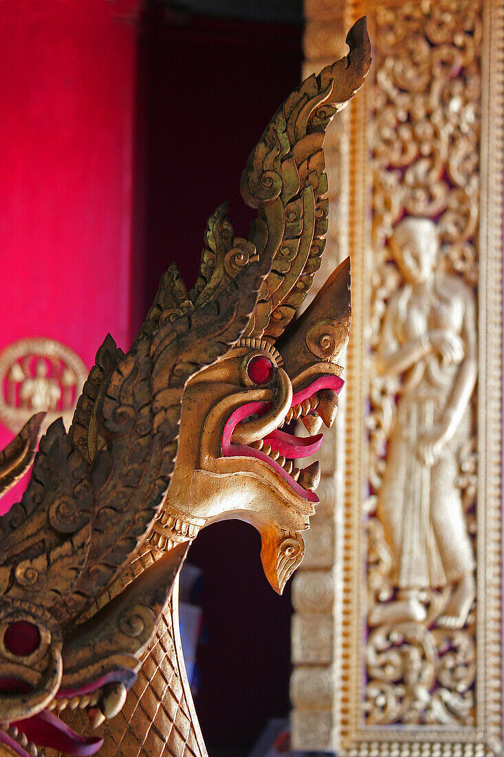 Interior detail at Wat Xieng Thong, Luang Prabang, Laos