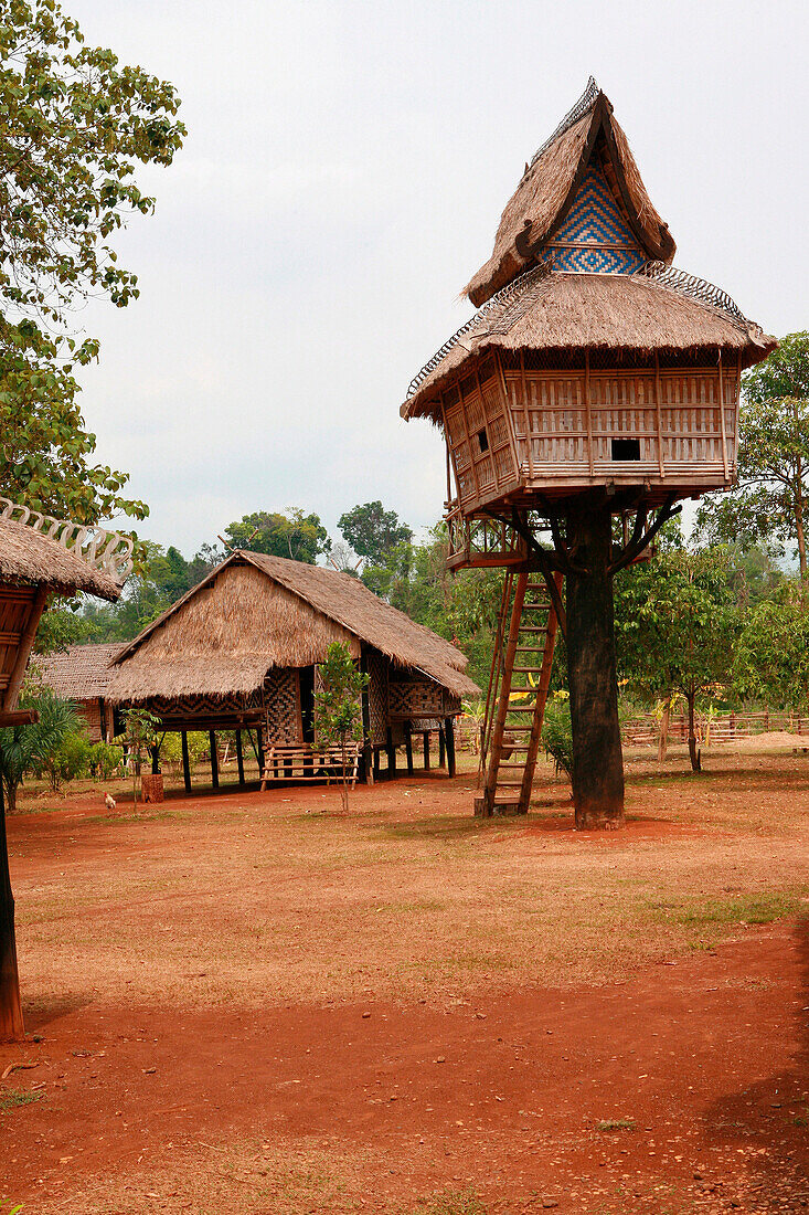 Houses on stilts in Katu village, Bolaven Plateau, Laos