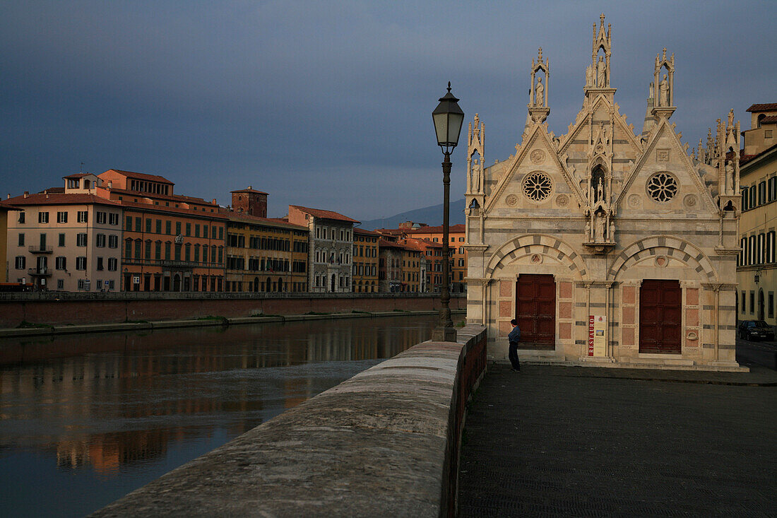 Church of Santa Maria della Spina with River Arno, Pisa, Tuscany, Italy