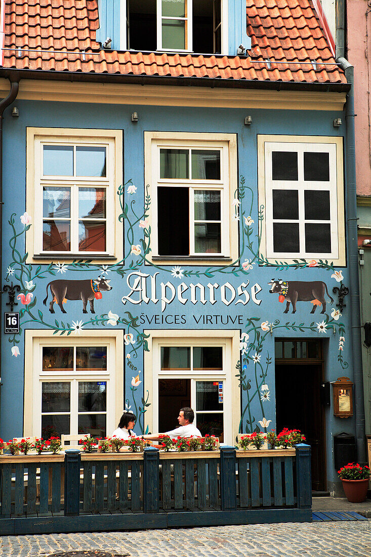 Alpenrose Swiss restaurant in the Old Town, Riga, Latvia