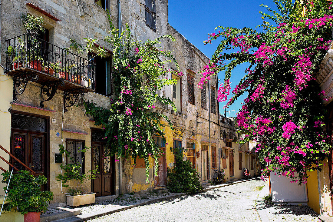 Street scene in the Old Town, Rhodes Town, Rhodes Island, Greek Islands
