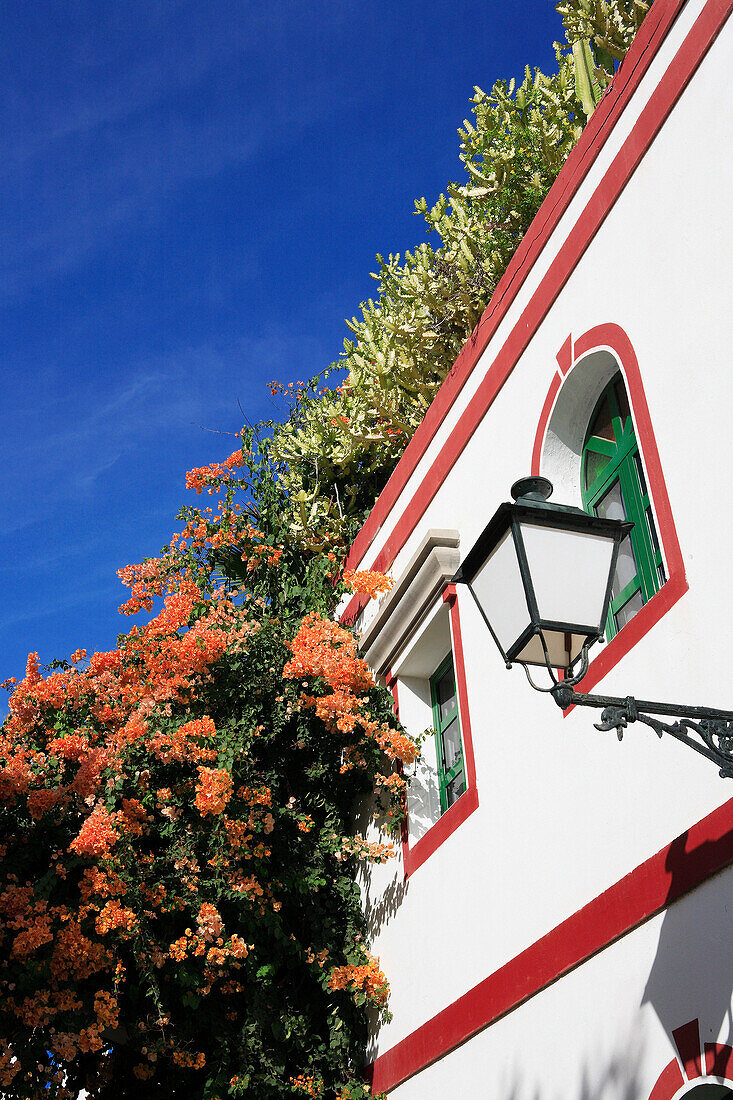 House and flowers, Puerto de Mogan, Gran Canaria, Canary Islands