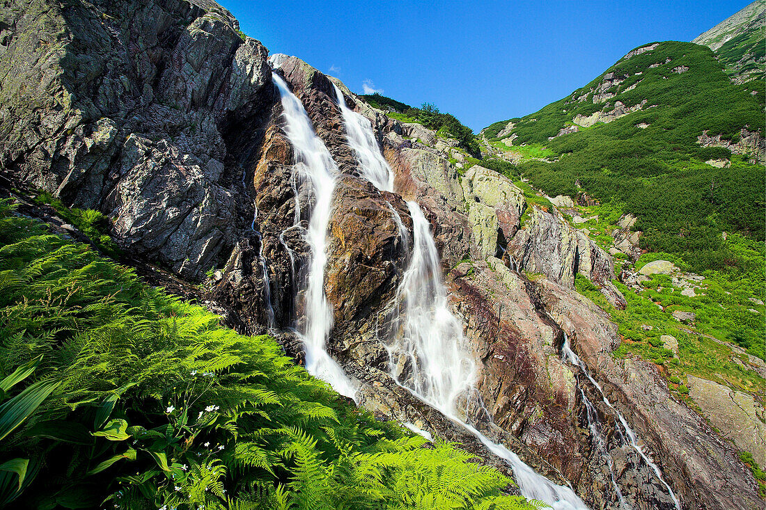 Siklawa waterfall in Five Ponds Valley, Tatra Mountains, Zakopane, Poland