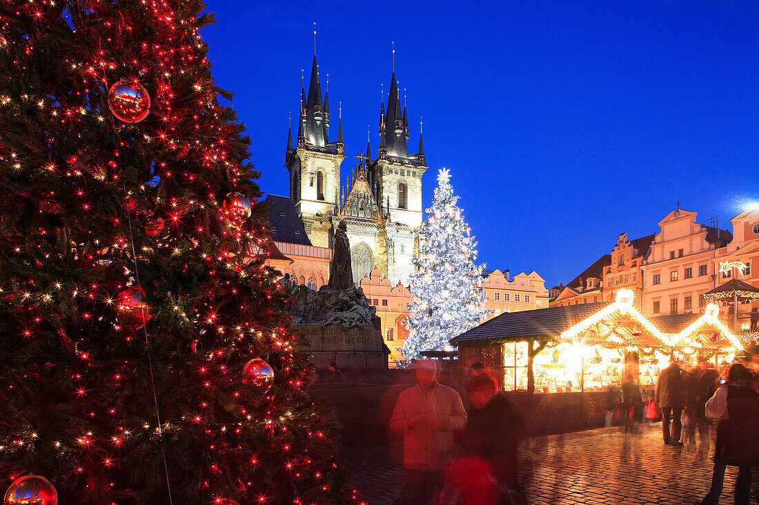 Old Town Square with Christmas Market, Prague, Czech. Republic