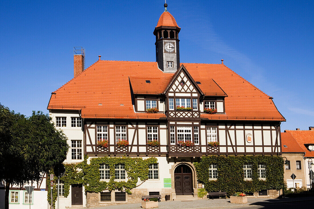 Half-timbered Town Hall, Gernrode, Saxony-Anhalt, Germany