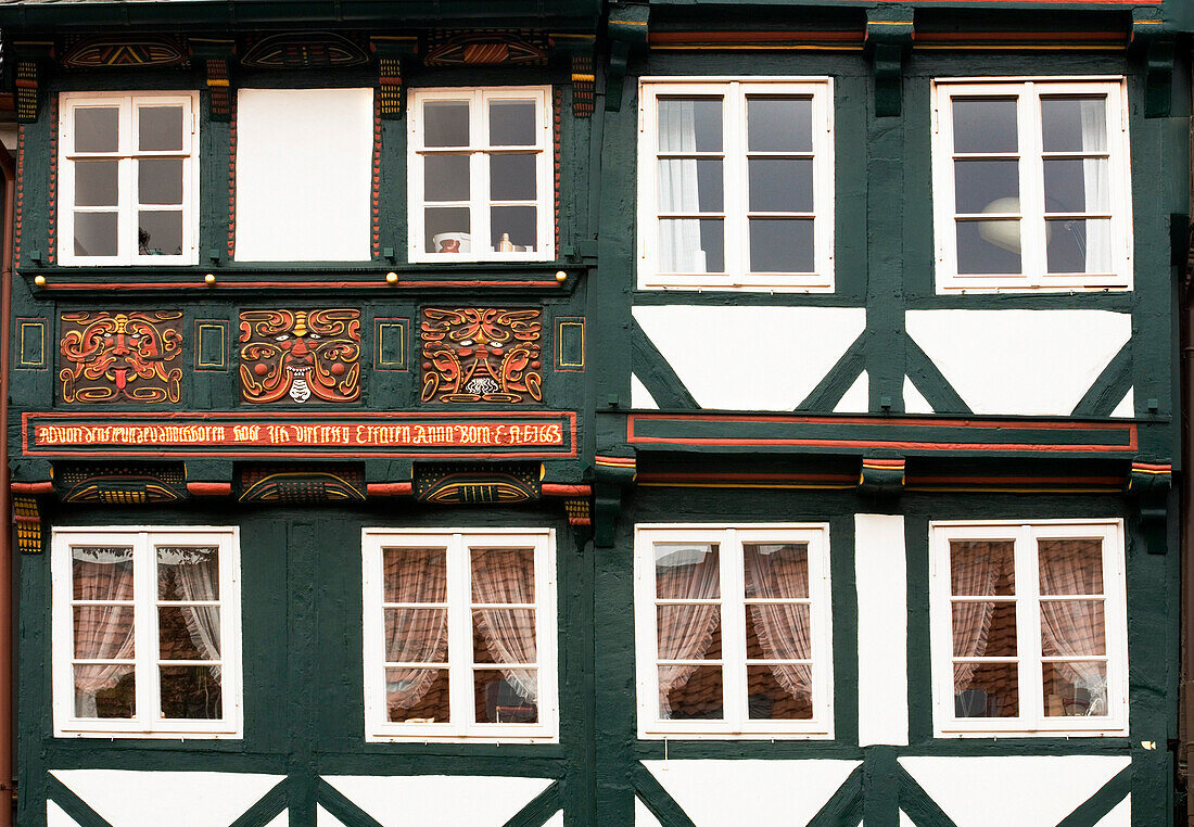 Detail of half-timbered house, Goslar, ; Lower Saxony, Germany