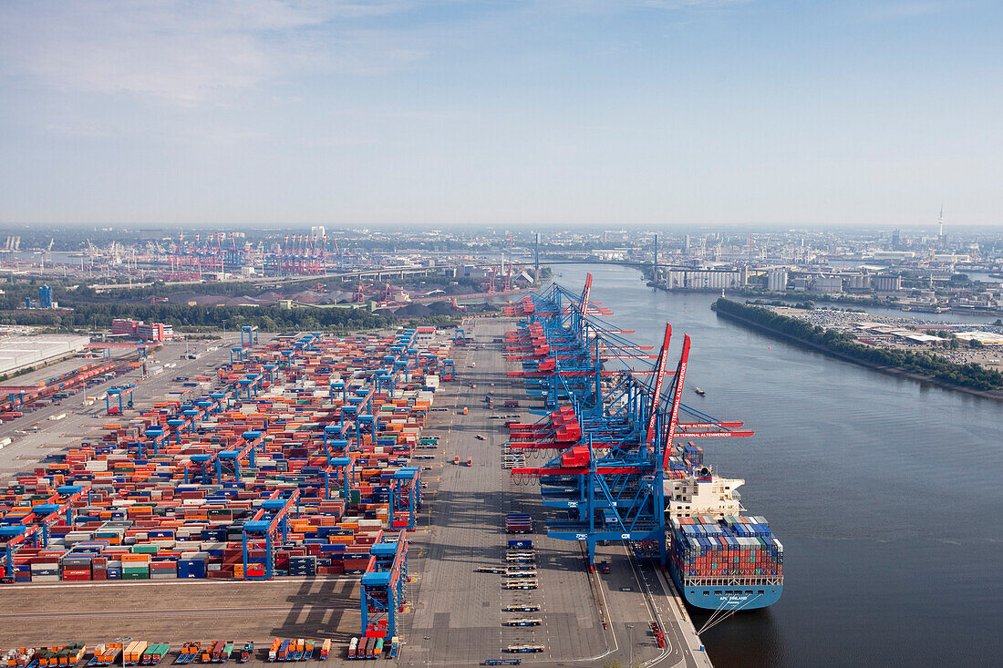 Containerbrücke, Hamburger Hafen, Deutschland