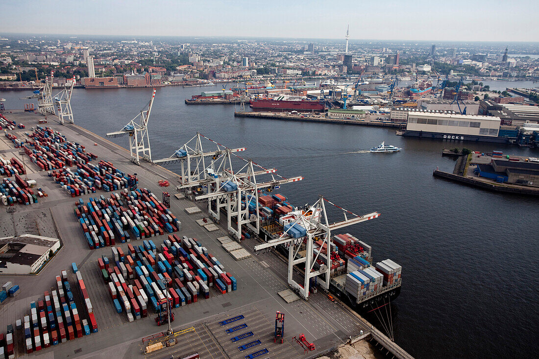 Containerbrücke, Hamburger Hafen, Deutschland