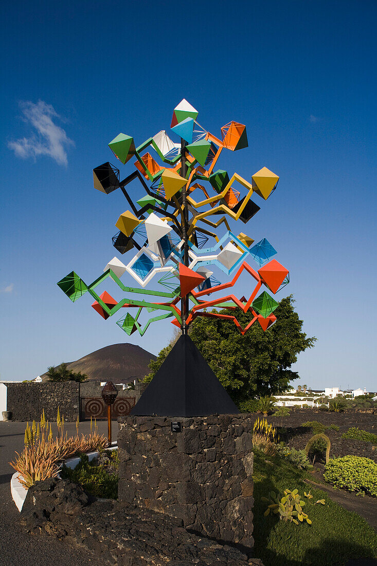 Sculpture by Cesar Manrique, former residence of artist and architect Cesar Manrique, museum, Fundacion Cesar Manrique, Taro de Tahiche, Lanzarote, Canary Islands, Spain, Europe