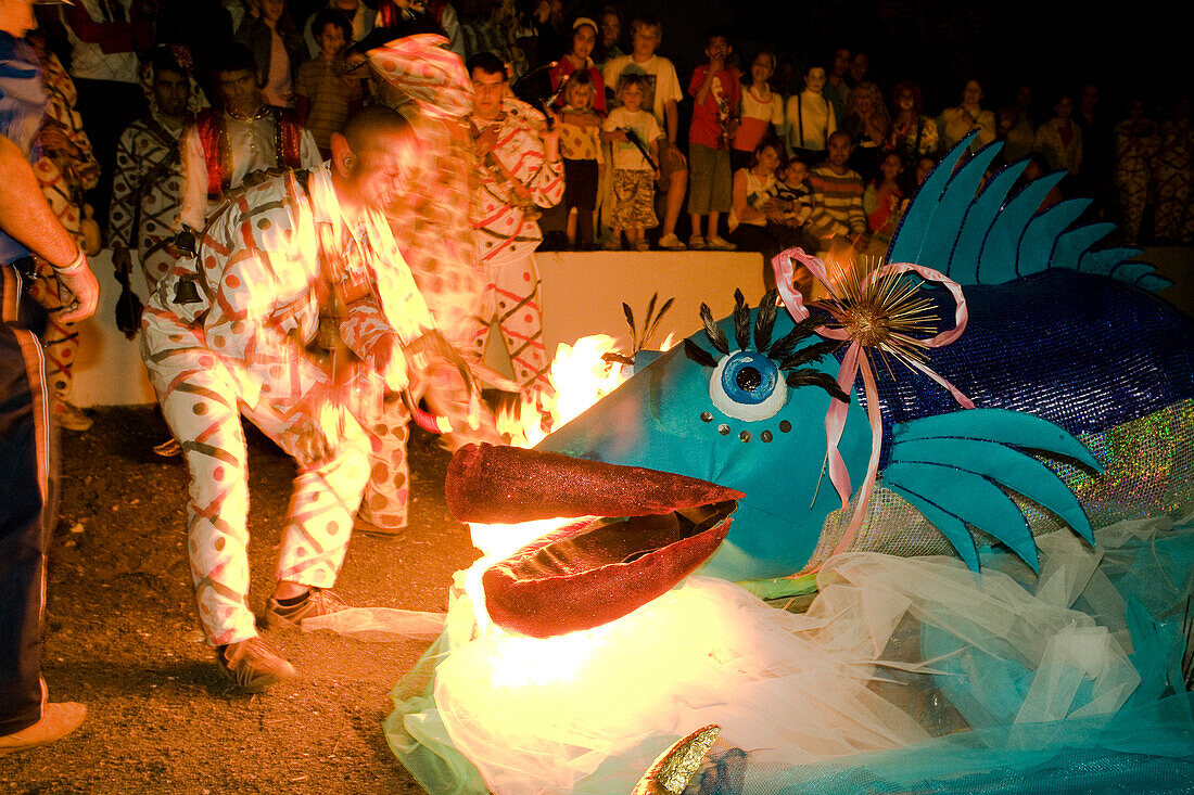 Burning of the sardine, Entierro de la Sardina, tradition, Carnival, Teguise, Lanzarote, Canary Islands, Spain, Europe