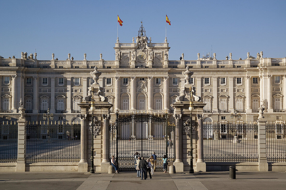 Spain,  Madrid,  Plaza de la Armería at Palacio Real,  the Royal Palace