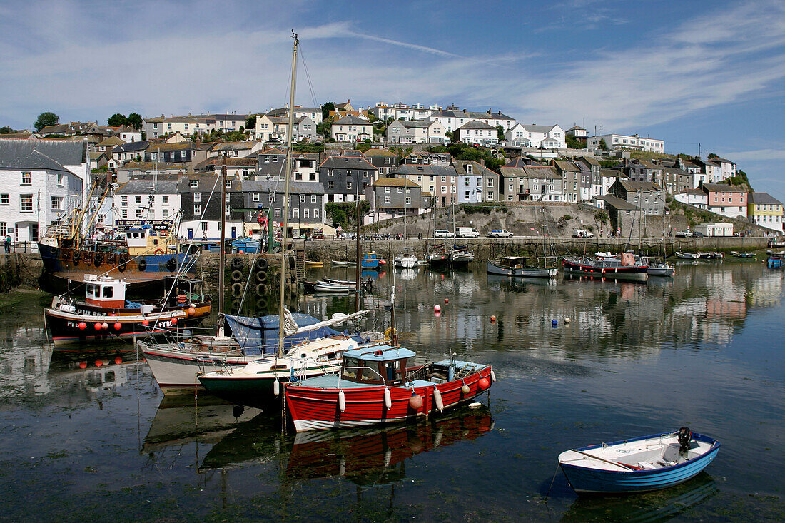 Harbour,  Mevagissey,  the English Channel,  the Atlantic Ocean,  Cornwall,  England,  Great Britain