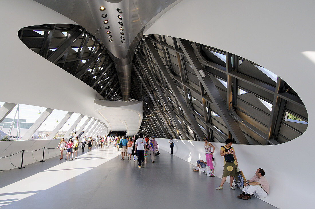 Bridge Pavilion designed by architect Zaha Hadid,  Expo Zaragoza 2008. Zaragoza,  Aragon,  Spain