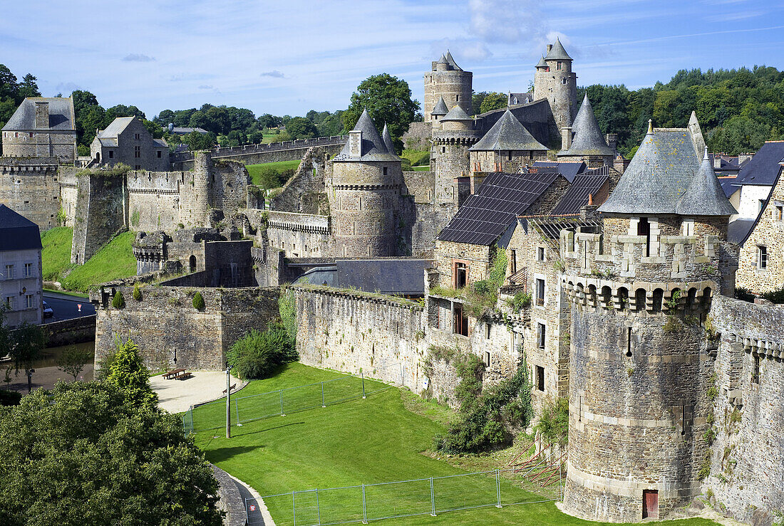 Medieval castle (13th century),  Fougères. Ille-et-Vilaine,  Bretagne,  France