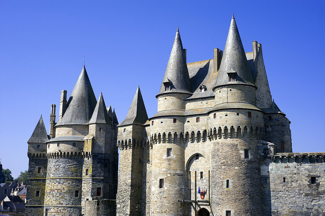 Medieval castle,  Vitré. Ille-et-Vilaine,  Bretagne,  France