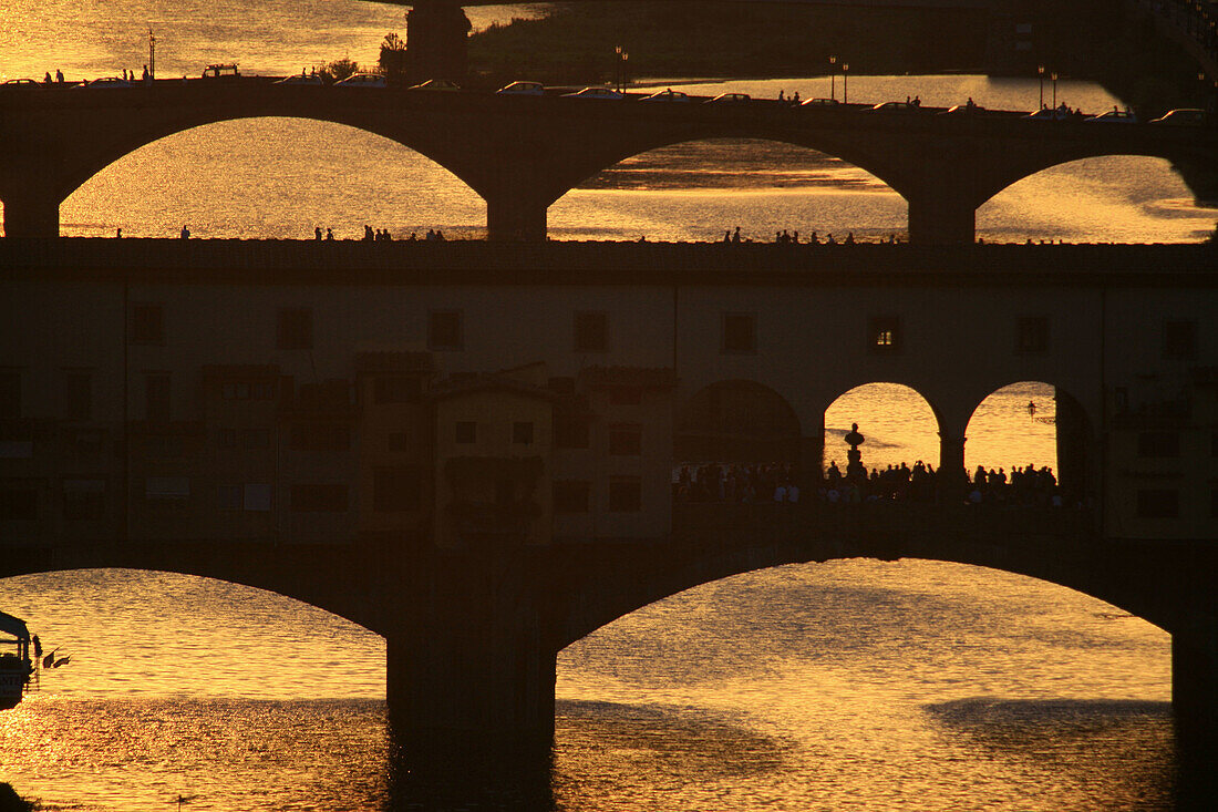 Bridges over Arno River,  Florence. Tuscany,  Italy